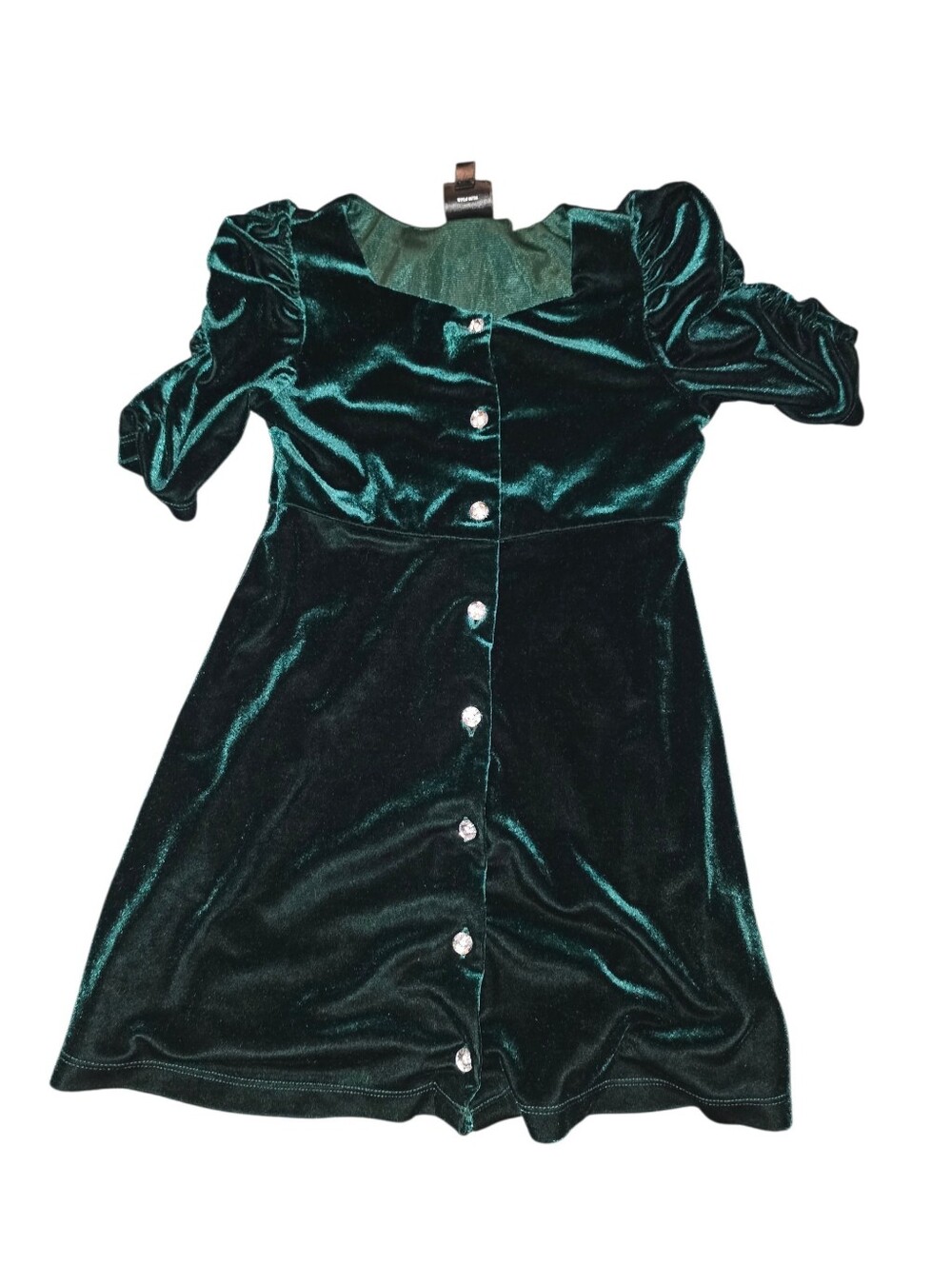 8/2/10. Zac Kids Velvet Emerald Button-Front Girls' Party Dress